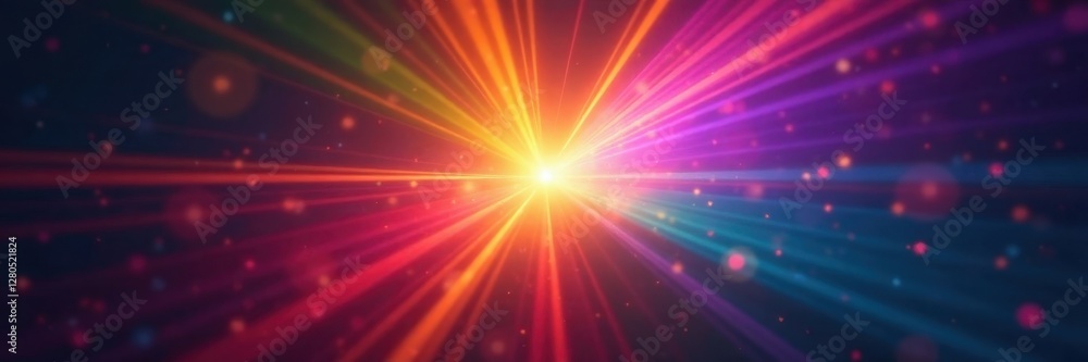 Intense lens flare with rainbow colors, dynamic light streaks, gloss, photo Intense lens flare with rainbow colors, dynamic light streaks, gloss, photo