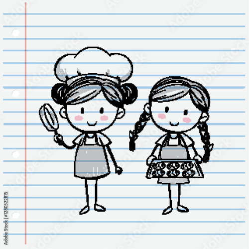 Kids Baking Together in the Kitchen