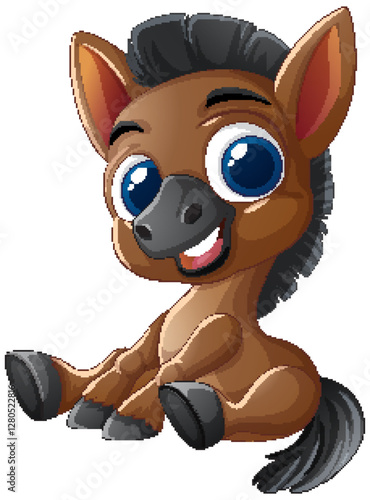 Adorable Baby Horse Cartoon Illustration