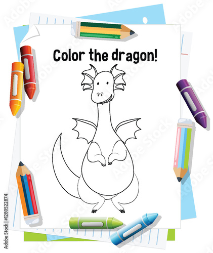 Colorful Dragon Doodle Art Activity