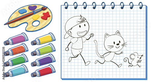 Creative Doodle with Friends and Colors