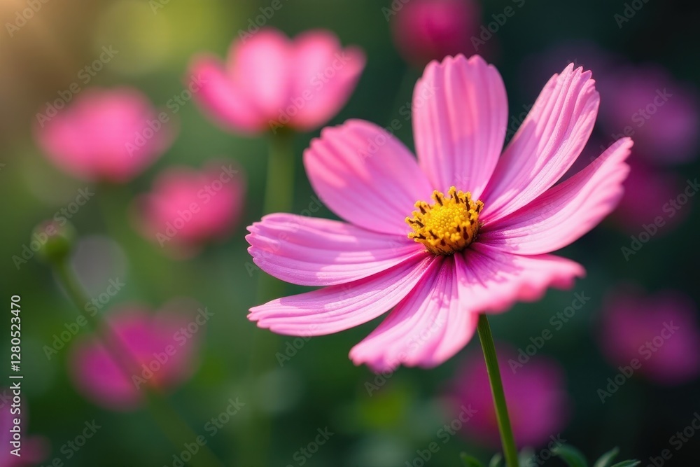 Delicate cosmos blossom, vibrant petals, garden setting , wildflower, texture, botany Delicate cosmos blossom, vibrant petals, garden setting , wildflower, texture, botany