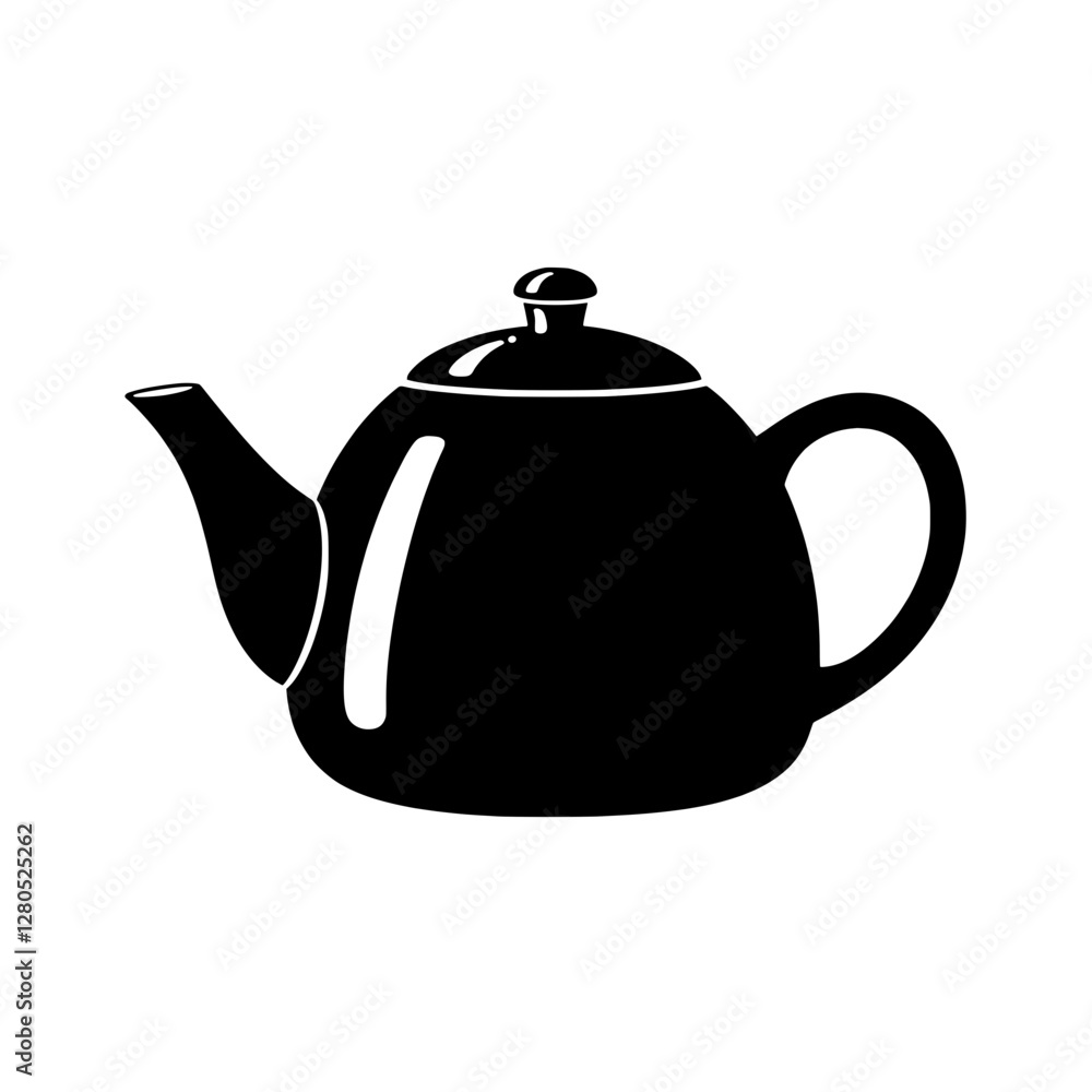 Elegant Teapot Silhouette: A sleek, minimalist silhouette of a classic teapot, perfect for adding a touch of sophistication to any design. Elegant Teapot Silhouette: A sleek, minimalist silhouette of a classic teapot, perfect for adding a touch of sophistication to any design.