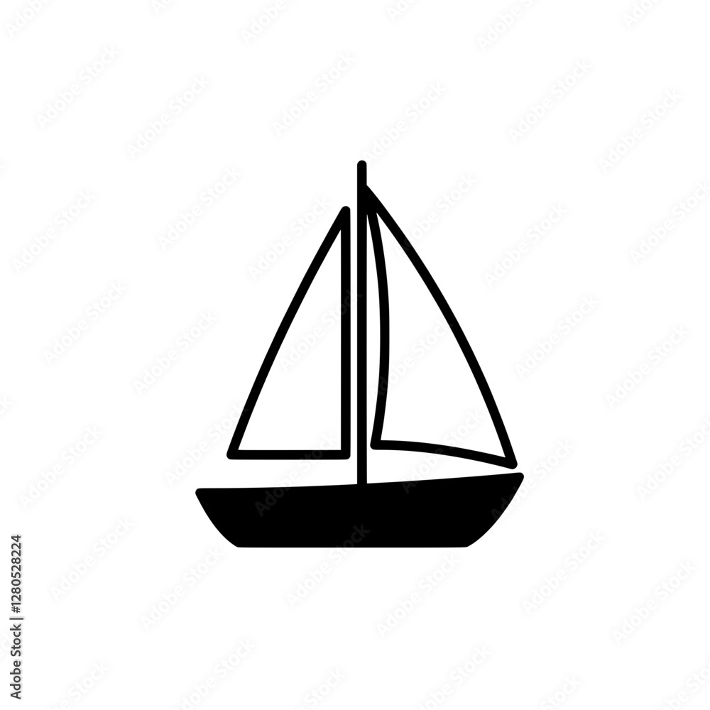 Sailboat Silhouette: A sleek and minimalist silhouette of a sailboat, evoking the spirit of travel and adventure. Sailboat Silhouette: A sleek and minimalist silhouette of a sailboat, evoking the spirit of travel and adventure.