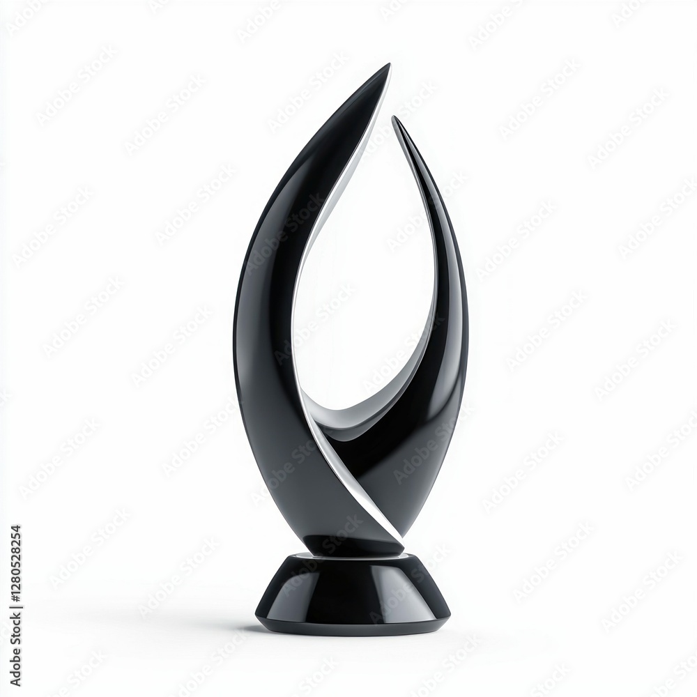 Futuristic Black Trophy Isolated on White Background Futuristic Black Trophy Isolated on White Background