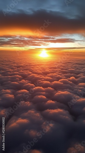 Sunrise Over a Colorful Cloudscape Creating a Serene and Breathtaking Sky View