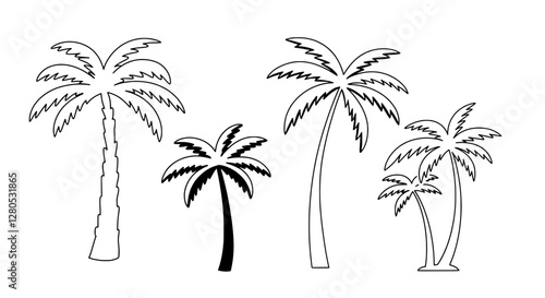 Tropical Breeze: A set of stylized palm trees stand gracefully against the vastness, evoking a sense of exotic travel, carefree relaxation. 