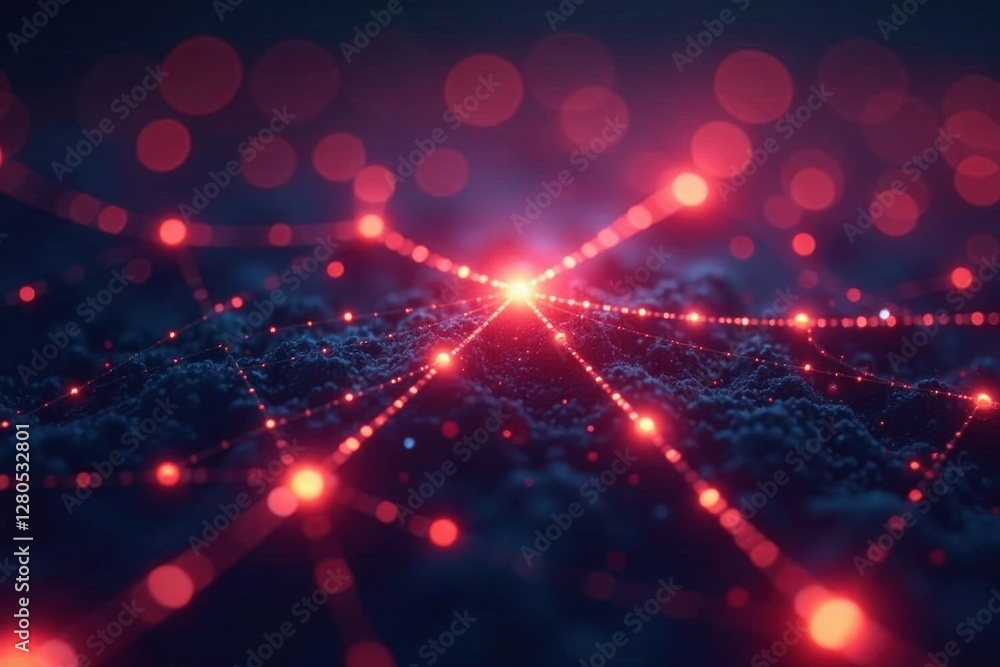 Fototapeta premium Intricate plexus of glowing lines forming a network , internet, web