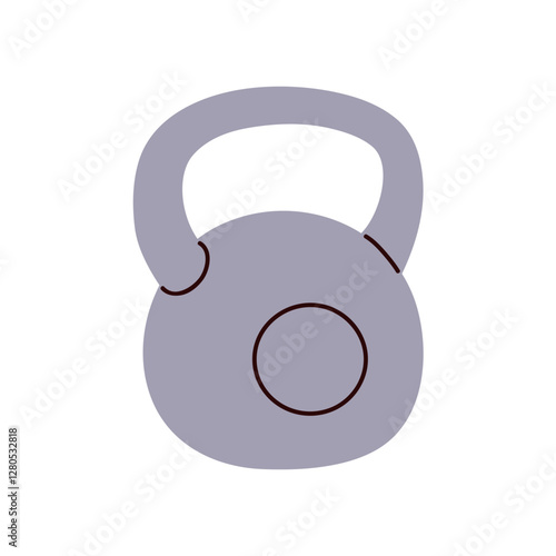 Kettlebell icon. Heavy free weight, gym equipment for strength training, body building, sports workouts, powerlifting exercise. Kettle bell. Flat vector illustration isolated on white background