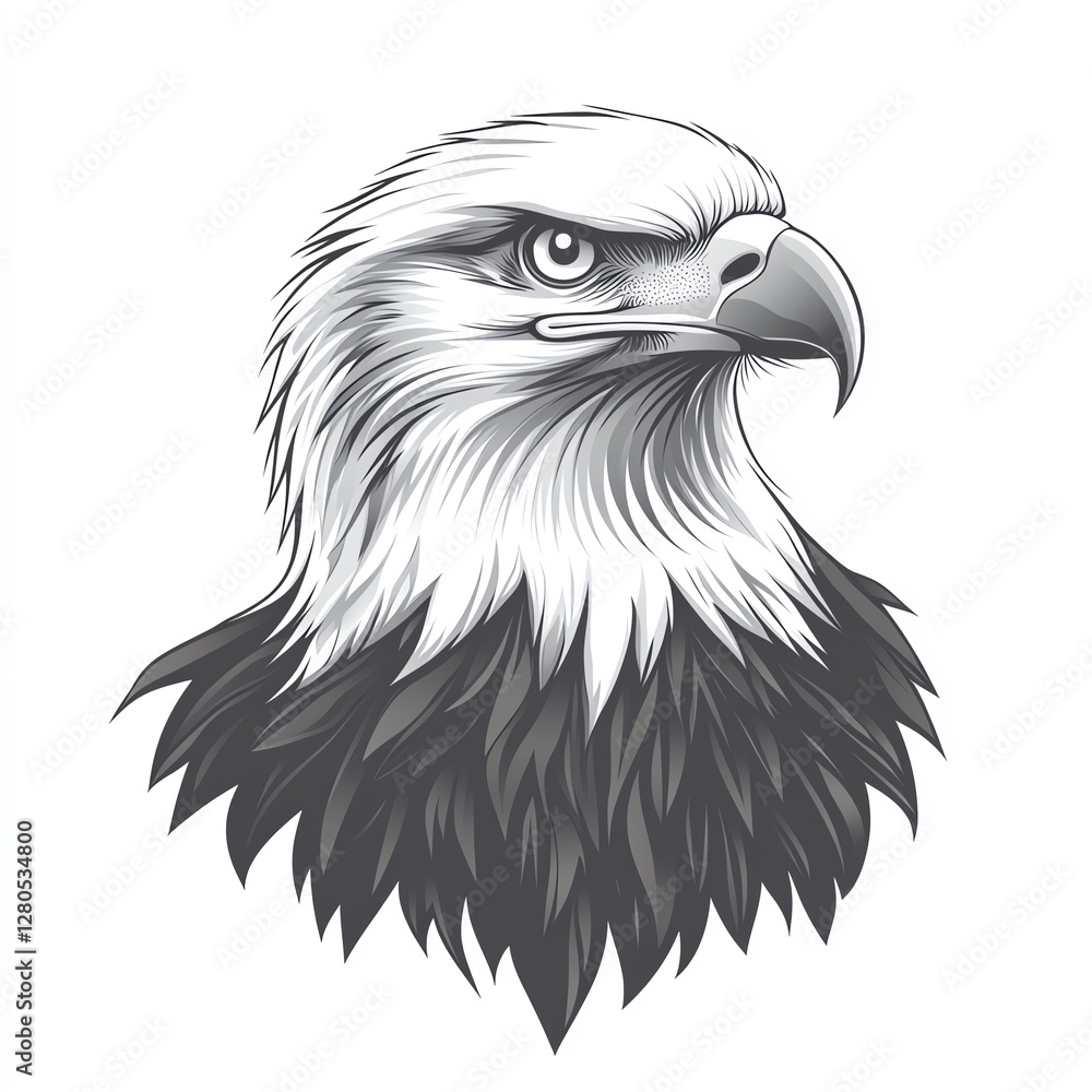 Detailed illustration of an eagle's head. Detailed illustration of an eagle's head.