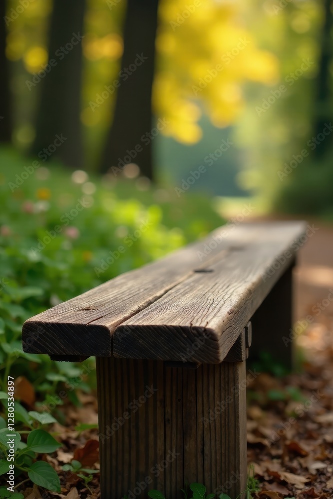 Fototapeta premium Rustic wooden bench, shallow depth of field, isolated , design, seat, antique