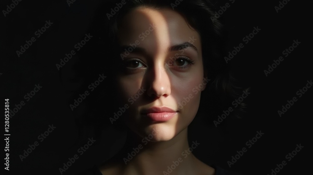 Half-Illuminated Woman's Face Half-Illuminated Woman's Face