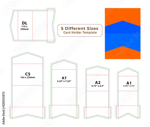 Custom Wedding Card holder Dieline Template