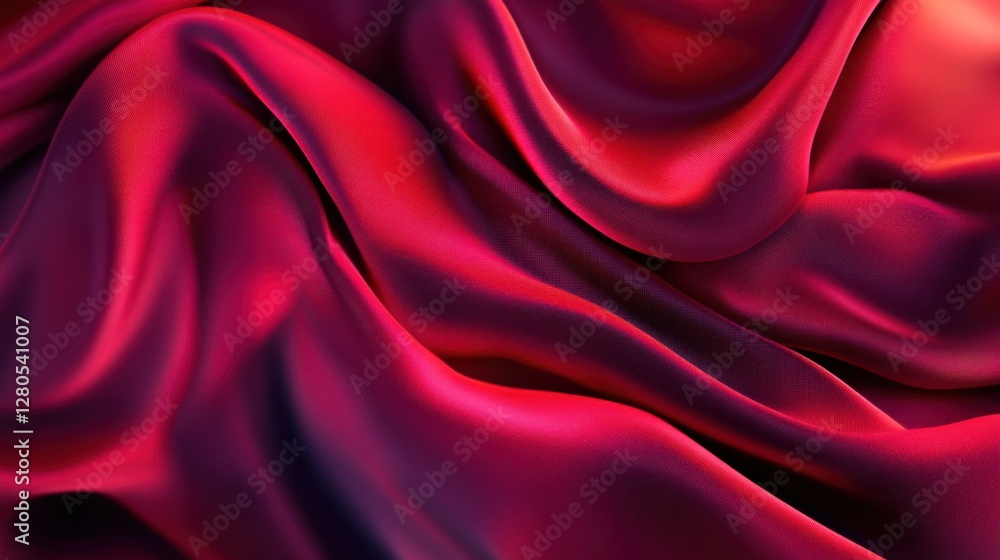 Obraz premium Luxurious silk fabric background with gentle folds, illuminated by