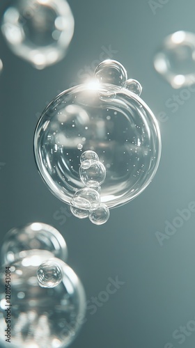 Floating Soap Bubbles Create Mesmerizing Reflections in a Tranquil Indoor Set...