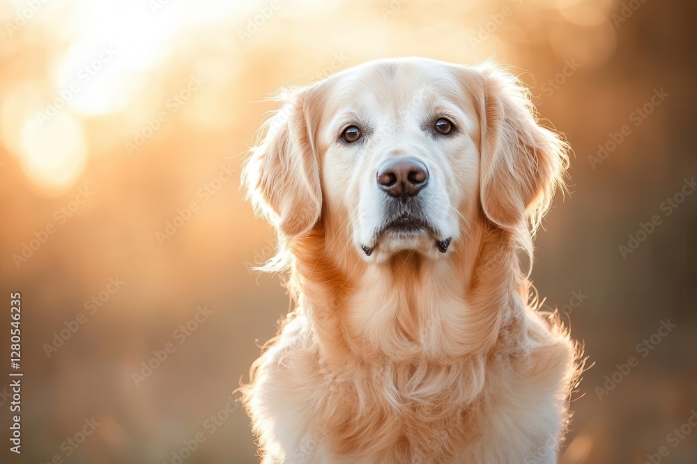 majestic golden retriever portrait in natural lighting, soft bokeh background, capturing soulful eyes and noble expression majestic golden retriever portrait in natural lighting, soft bokeh background, capturing soulful eyes and noble expression