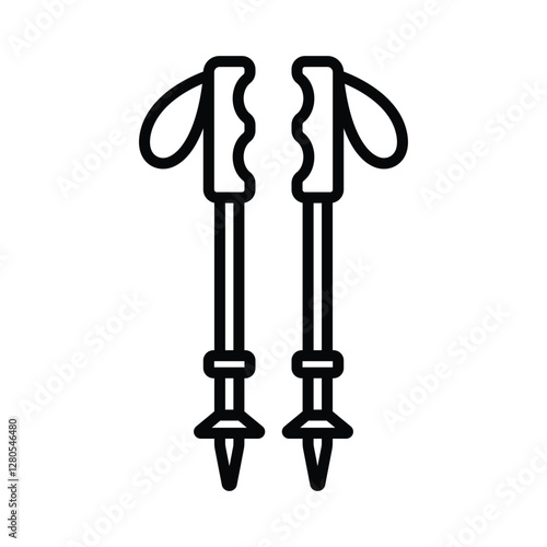 trekking pole icon vector design template simple and clean