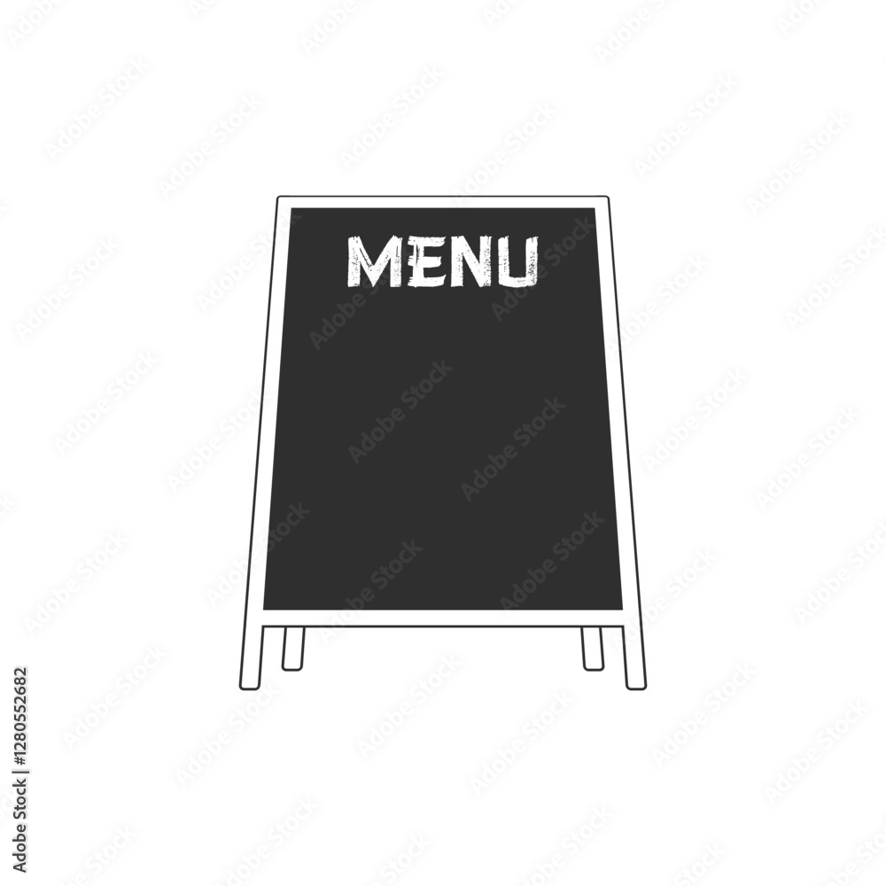 Menu Black Board icon Isolated on white background. Illustration of wooden shield for restaurant menu. Menu Black Board icon Isolated on white background. Illustration of wooden shield for restaurant menu.