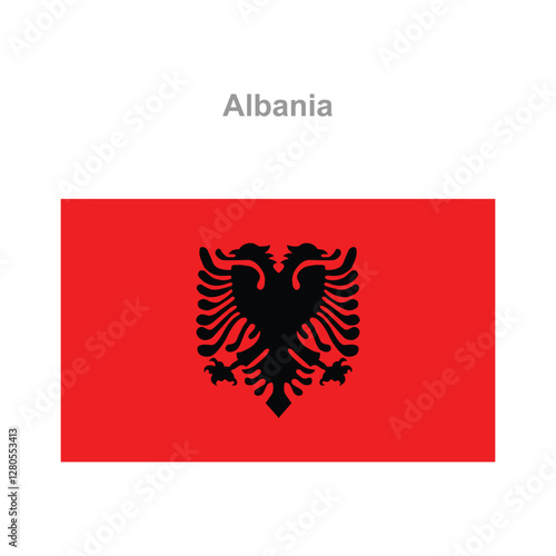 Albania flag. Vector illustration of the national flag