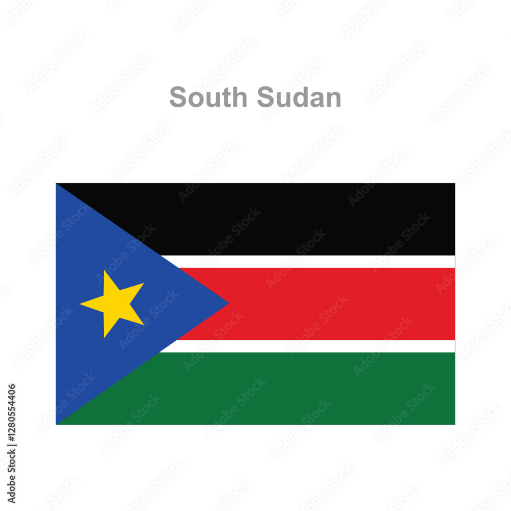 South Sudan flag. Vector illustration of the national flag South Sudan flag. Vector illustration of the national flag