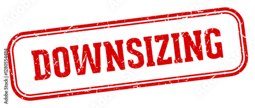 downsizing stamp. downsizing rectangular stamp on white background