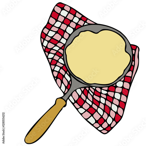 raclette and cheese on a gingham napkin illustration hand drawn vector french food