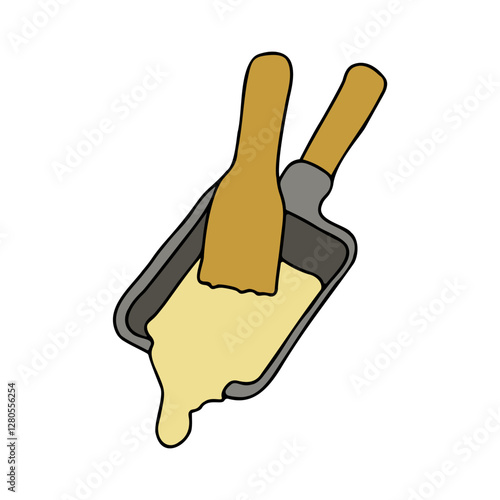 raclette with melted cheese illustration hand drawn vector french food