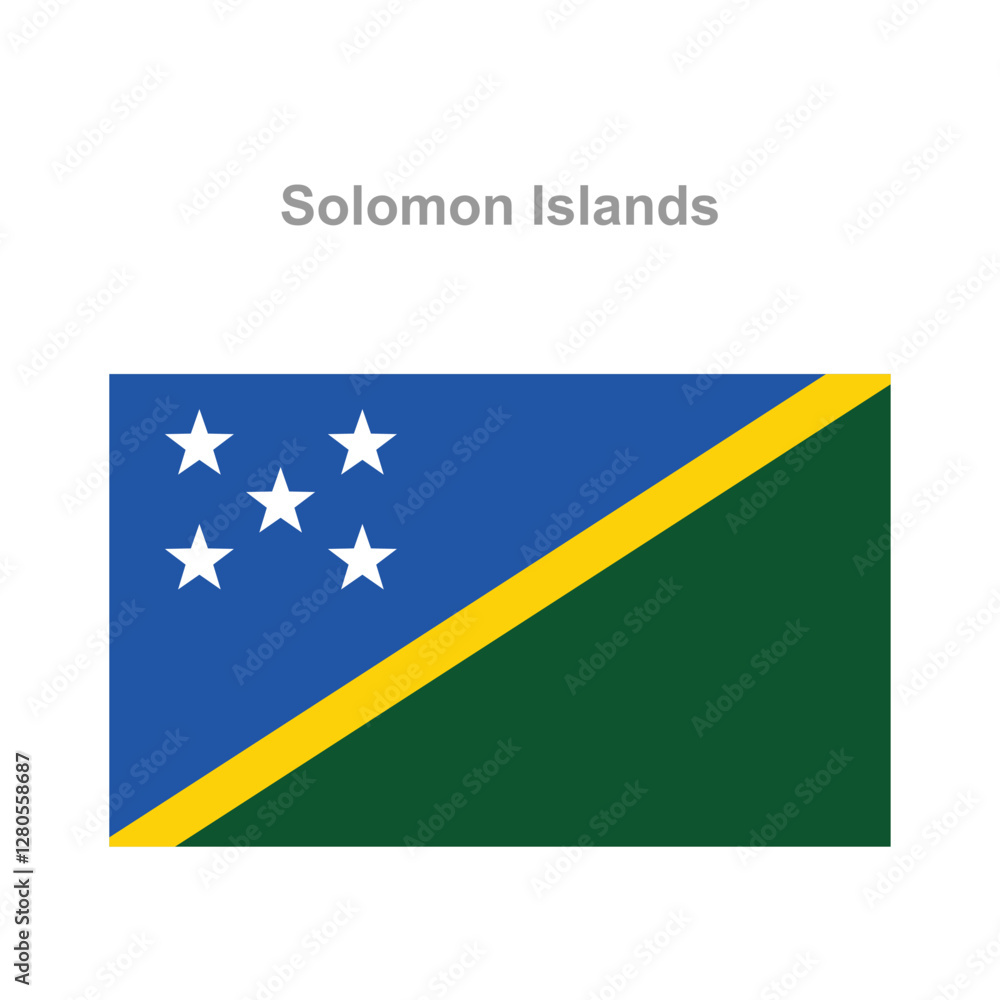 Solomon Islands flag. Vector illustration of the national flag Solomon Islands flag. Vector illustration of the national flag