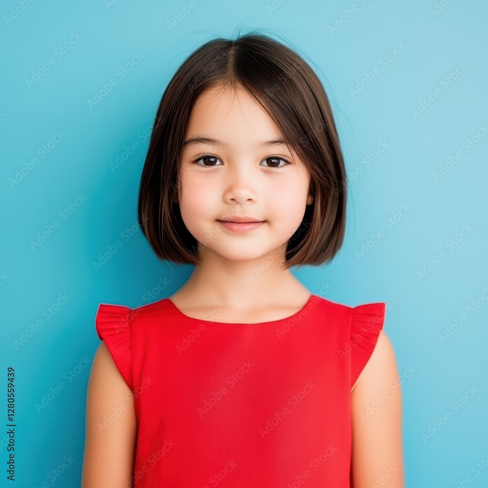 Portrait of a radiant young Singaporean girl in red dress Portrait of a radiant young Singaporean girl in red dress