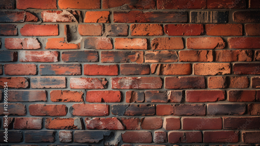 Obraz premium Old wall background with stained aged bricks