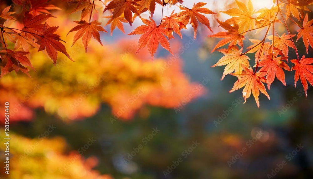 Beautiful maple leaves in autumn sunny day in foreground and blurry background No people, close up, copy space, macro shot. Beautiful maple leaves in autumn sunny day in foreground and blurry background No people, close up, copy space, macro shot.
