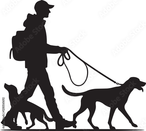 Dog Walker Vector Illustration