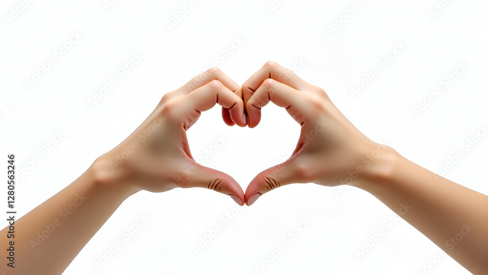 Obraz premium Hands Forming Heart Shape, Gesture of Love, Emotional Connection, Unity, Affection, Skin Tone,