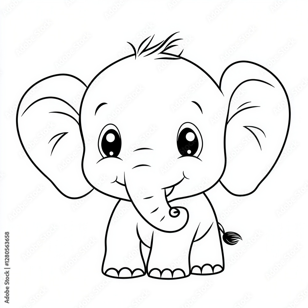 Fototapeta premium Cute Cartoon Elephant Illustration for Children Designs