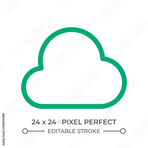 Cloud colorful line ui icon. Nature atmospheric phenomena symbol. Digital data storage service. Computing and forecast. Isolated vector linear symbol. User interface element, pixel perfect