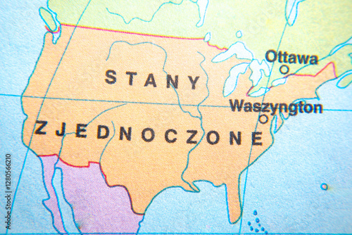 Obraz na płótnie United States on the map
w salonie
