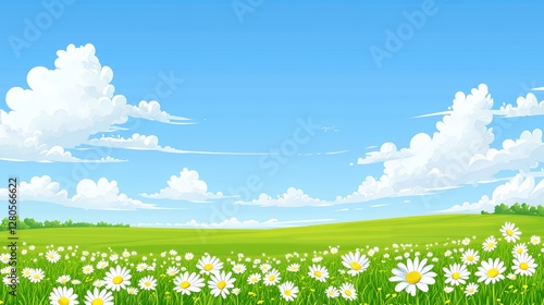 Daisy Field Under a Sunny Sky