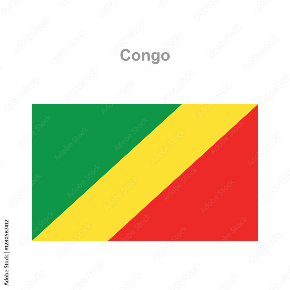 Congo flag. Vector illustration of the national flag Congo flag. Vector illustration of the national flag
