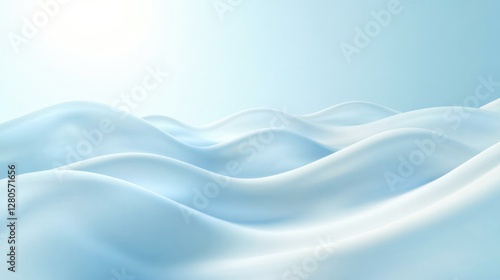 Soft undulating waves in serene blue tones evoke tranquility and