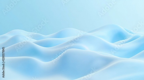Soft undulating waves create serene atmosphere, showcasing gentl