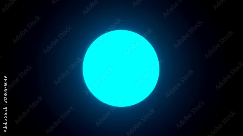 Abstract Neon Circle Digital Art: Glowing Turquoise and White Rings Abstract Neon Circle Digital Art: Glowing Turquoise and White Rings