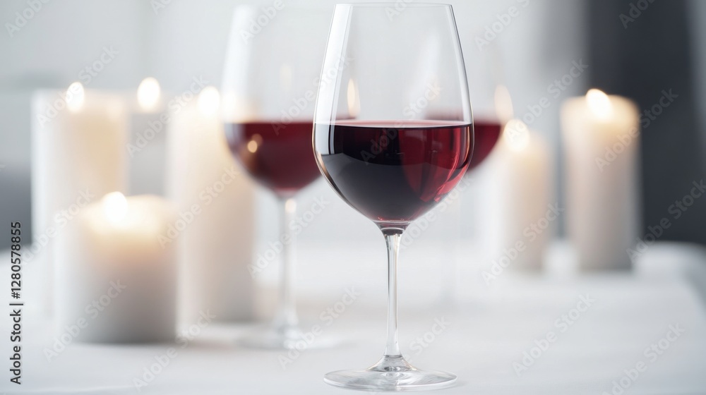 Alcohol consumption at a romantic dinner with red wine and candlelight. Featuring intimacy and romance Alcohol consumption at a romantic dinner with red wine and candlelight. Featuring intimacy and romance