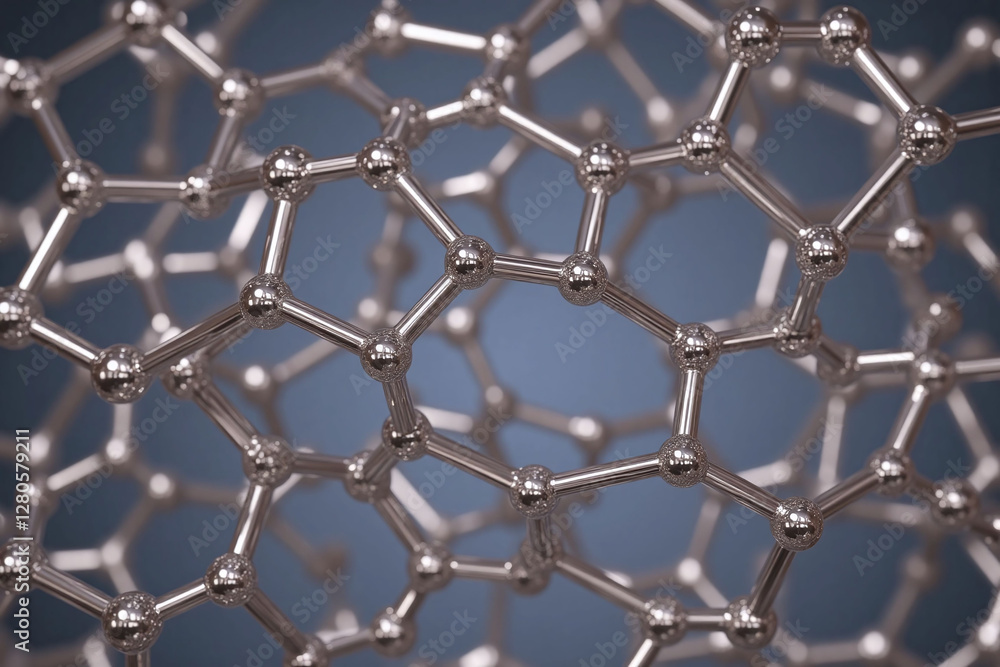 Fototapeta premium Close up of molecular structure of interconnected hexagonal cells