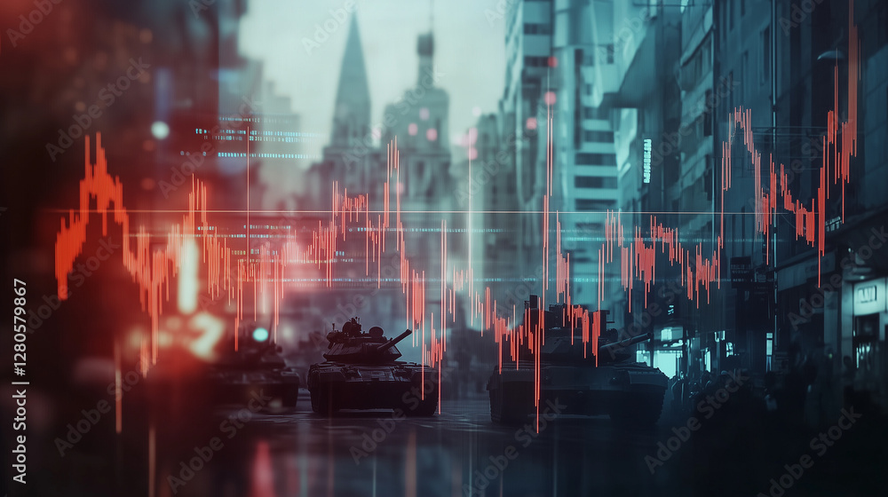 Fototapeta premium War Economy: Global Financial Crisis and Military Conflict