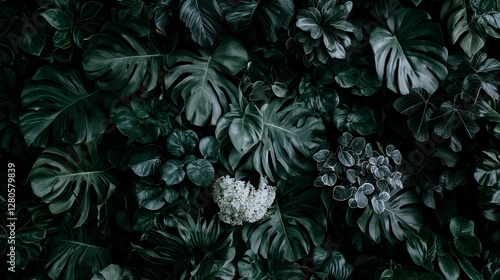 Wallpaper Mural Dark Green Tropical Leaves Lush Foliage Natural Background Torontodigital.ca