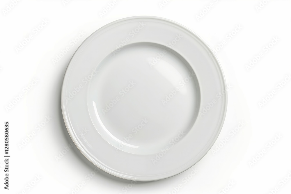 Elegant white plate on isolated background. AI image Elegant white plate on isolated background. AI image