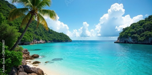 Stunning Phuket ocean view, classic frame Black backdrop , coast, mockup