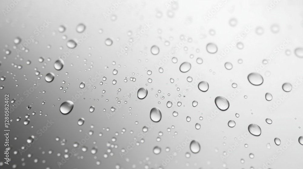 High-quality gray-to-white gradient background with soft-focus water droplets scattered naturally High-quality gray-to-white gradient background with soft-focus water droplets scattered naturally