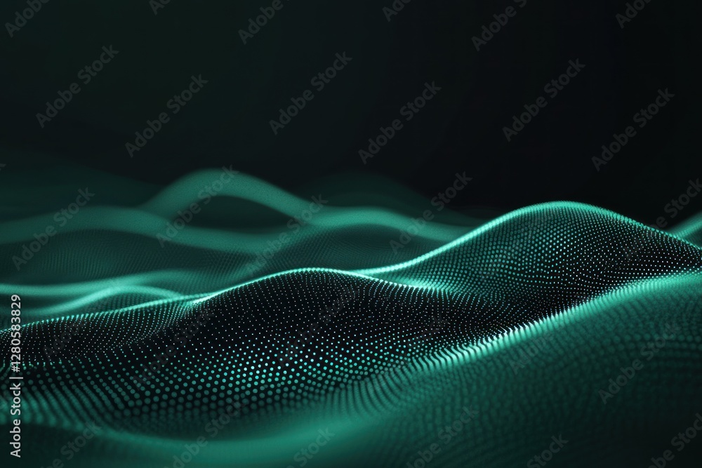 Abstract teal wave particle digital background. Abstract teal wave particle digital background.