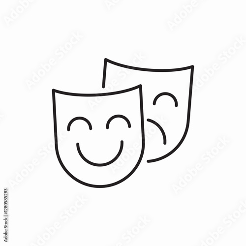theater drama entertainment masks icon vector sign